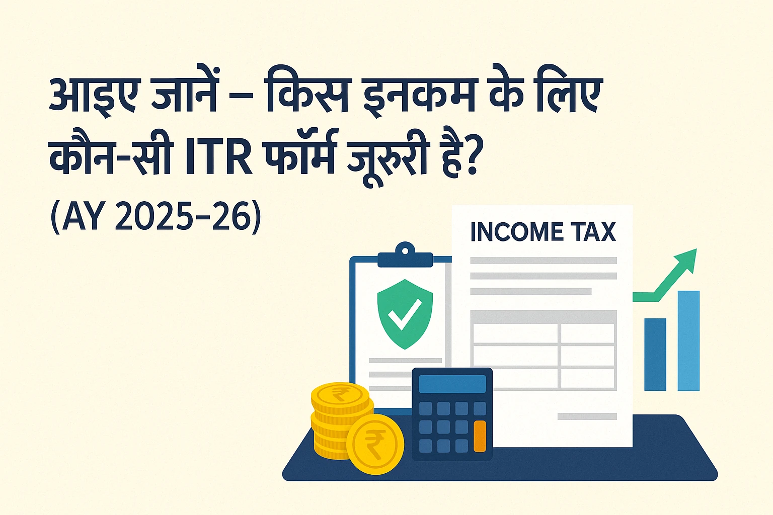 आइए जानें – किस इनकम के लिए कौन-सी ITR फॉर्म ज़रूरी है? (AY 2025-26)